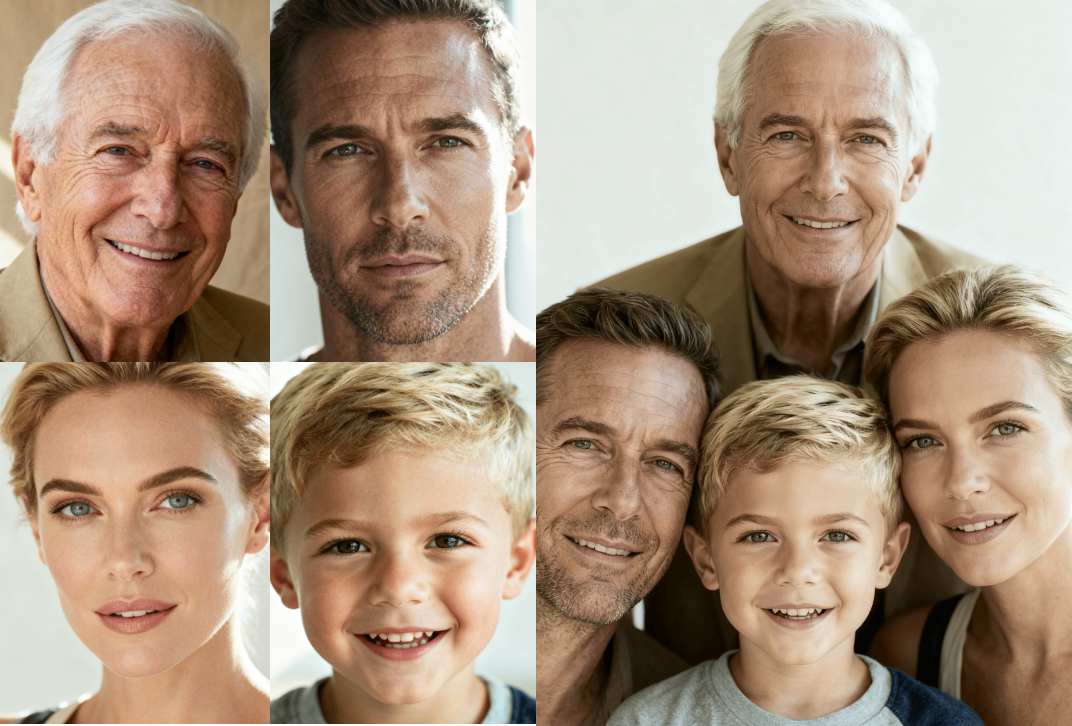 Free AI Family Photo Generator - Create Natural, Heartfelt Family Portraits Instantly
