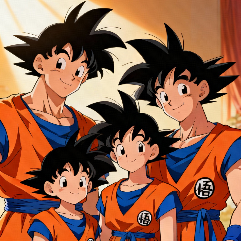 AI Dragon Ball style family portrait