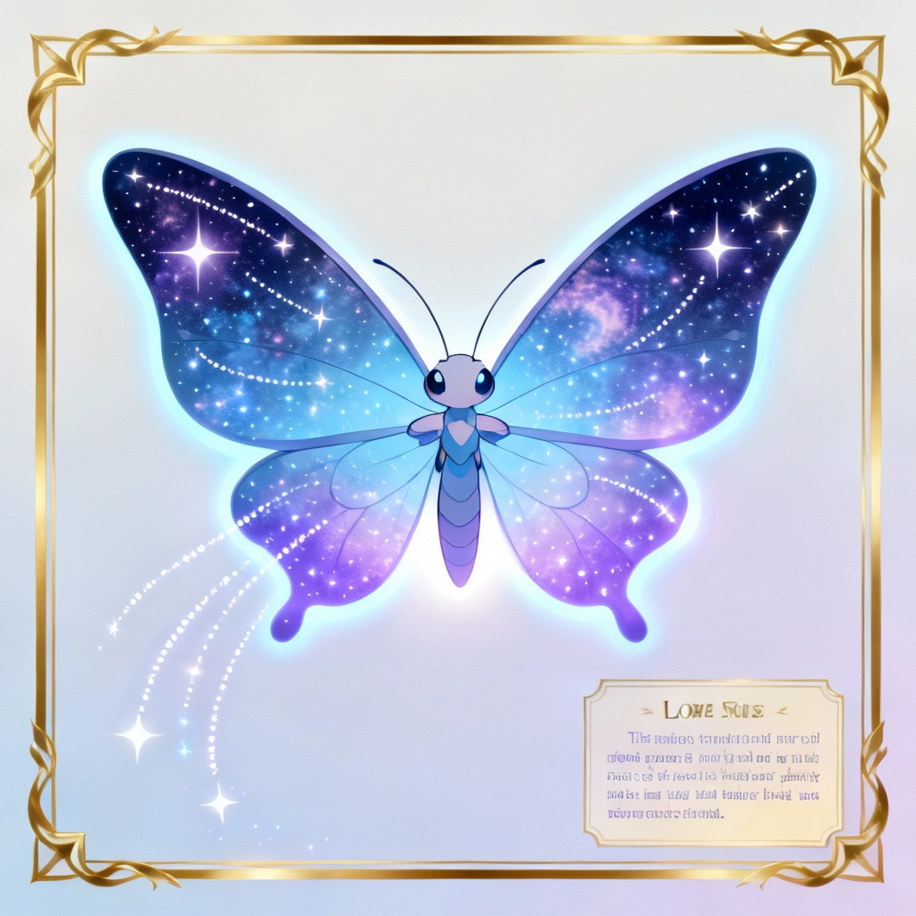 AI Psychic Fairy Fakemon moth with nebula wings