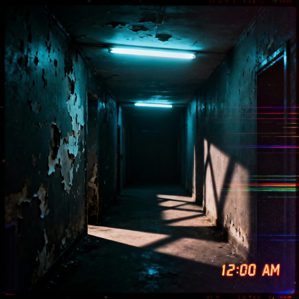 AI FNAF VHS glitch hallway