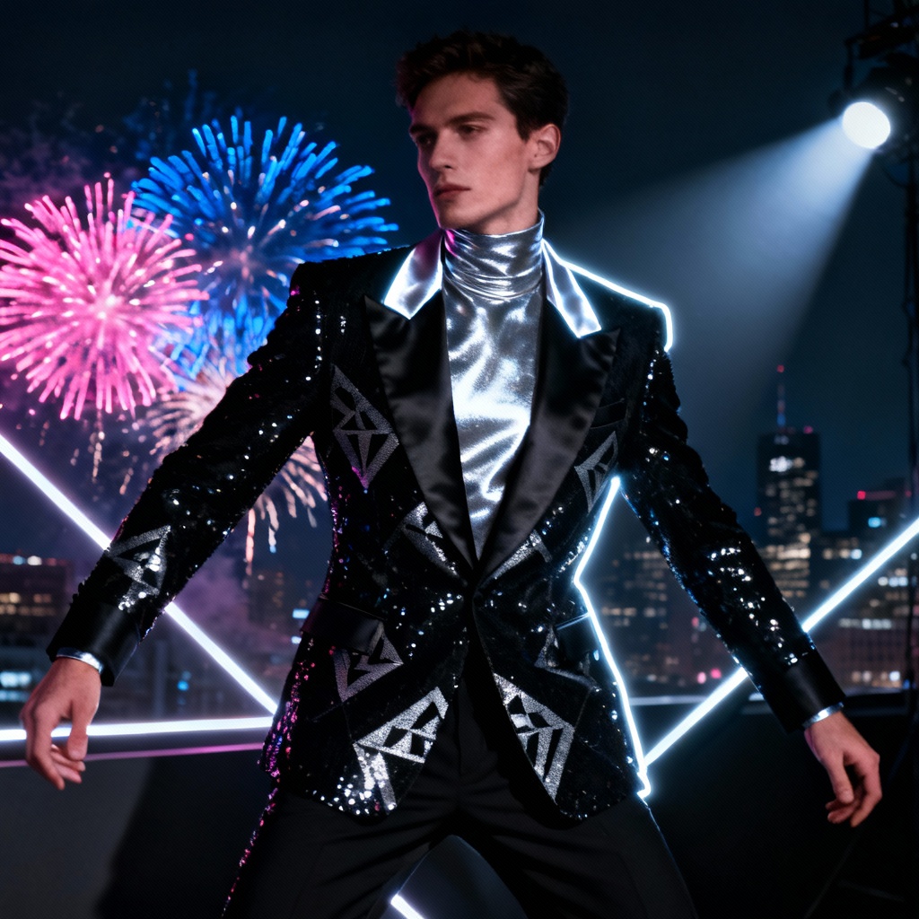 AI New Year Sequin Suit