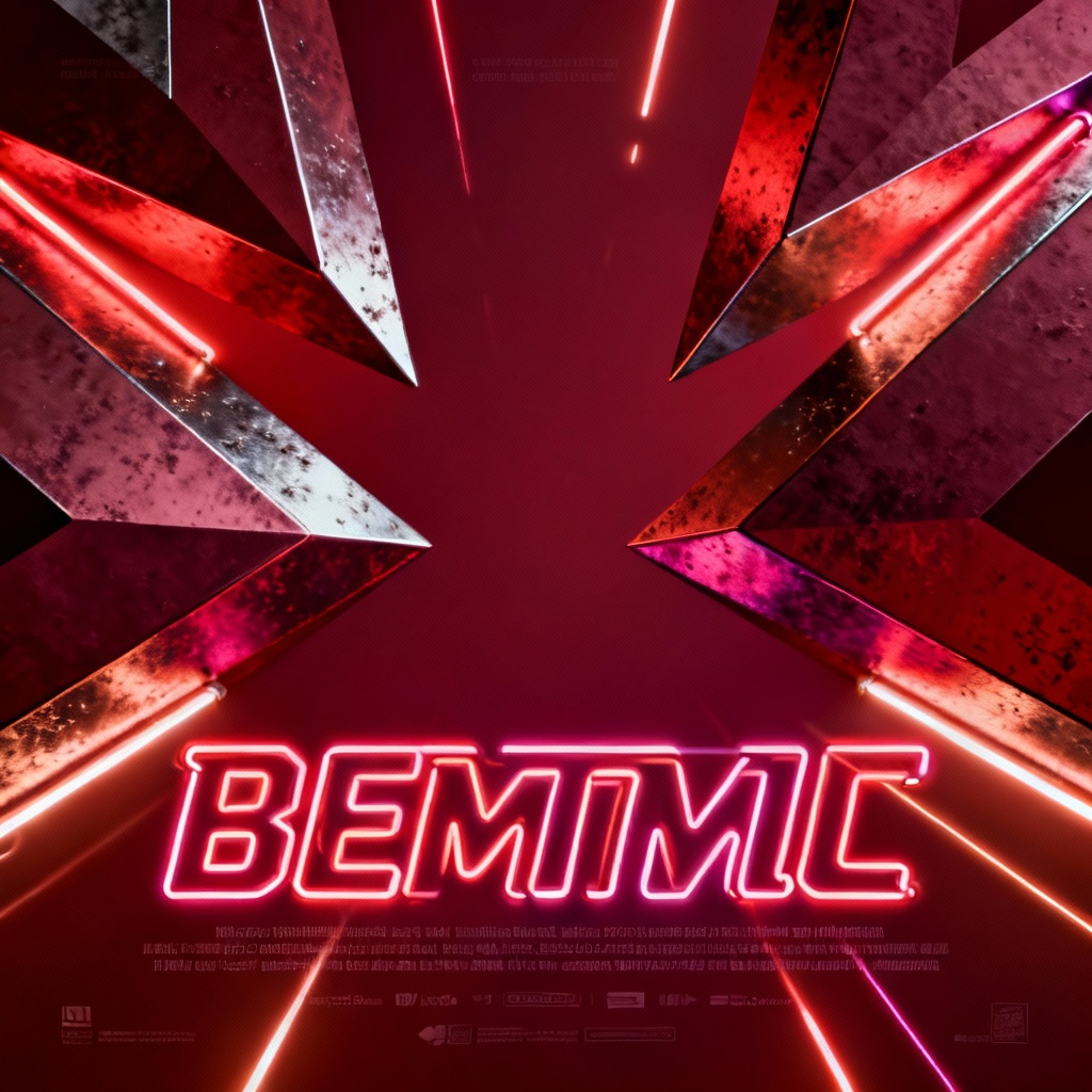 AI Crimson Neon Poster