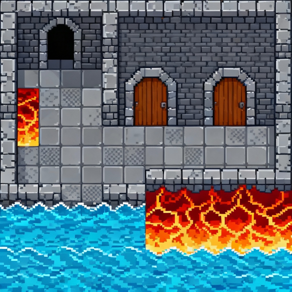 AI generated pixel art dungeon tileset