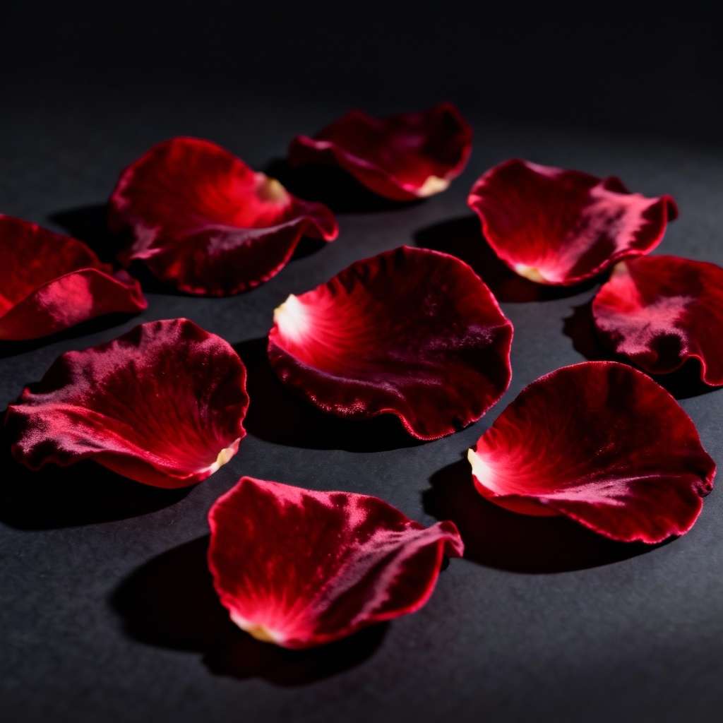 AI Rose Petal Overlay On Dark Background