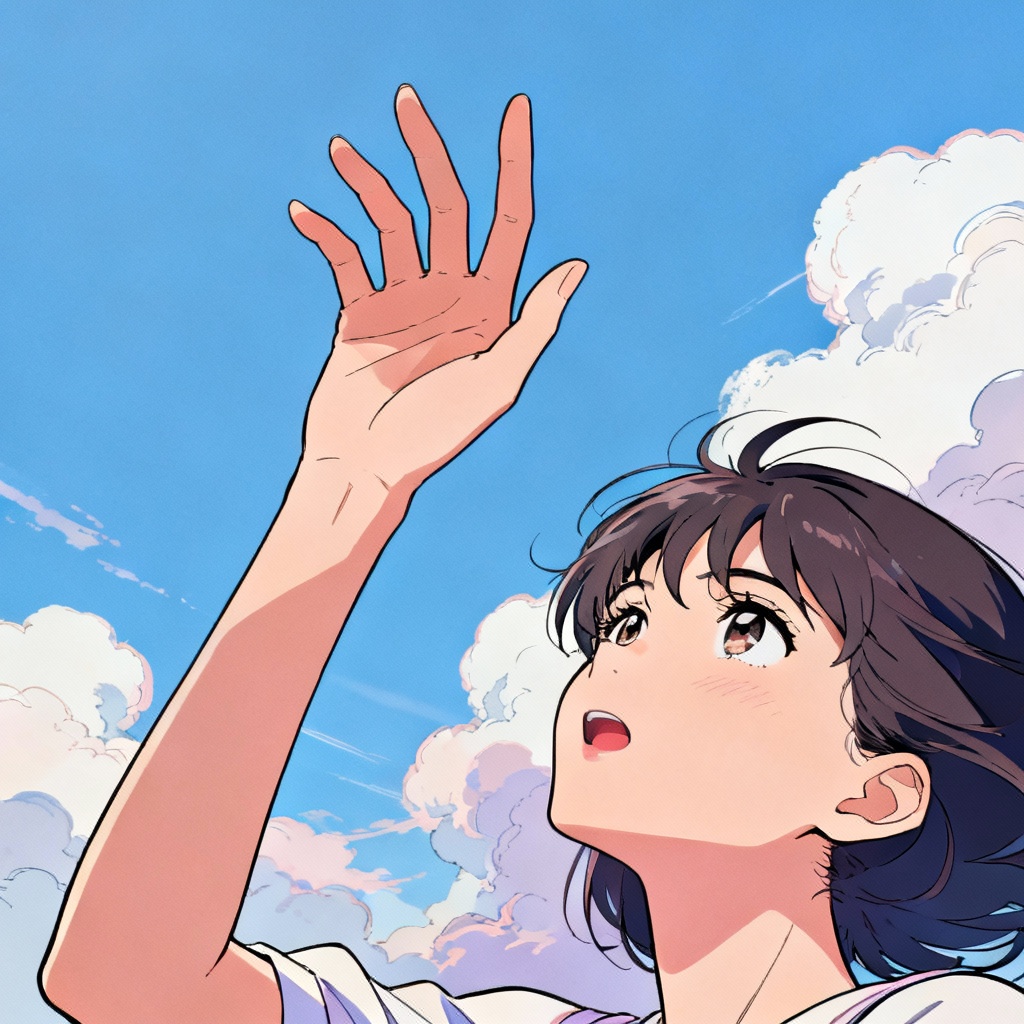 AI anime hand drawing reference reaching pose