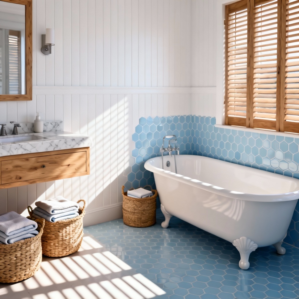 AI Coastal Bathroom Design