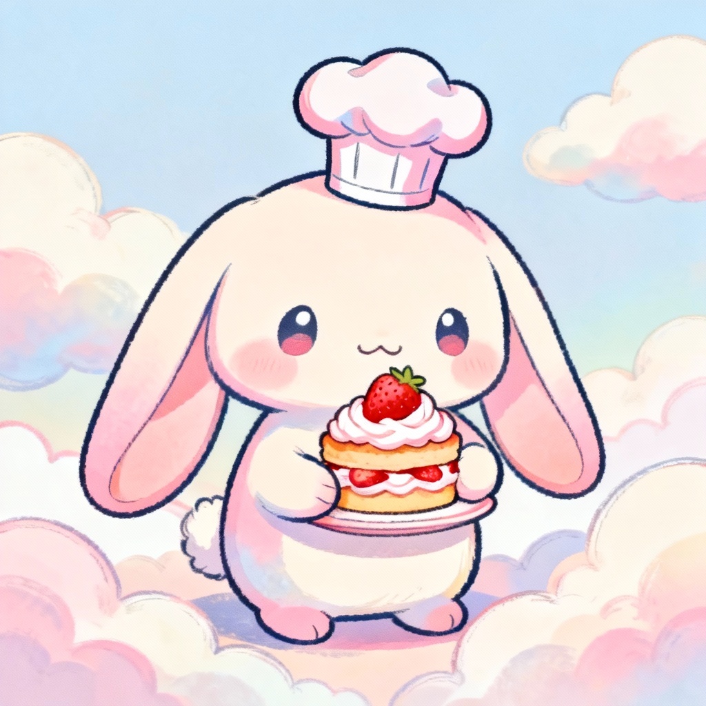 AI Kawaii Bunny Chef Illustration