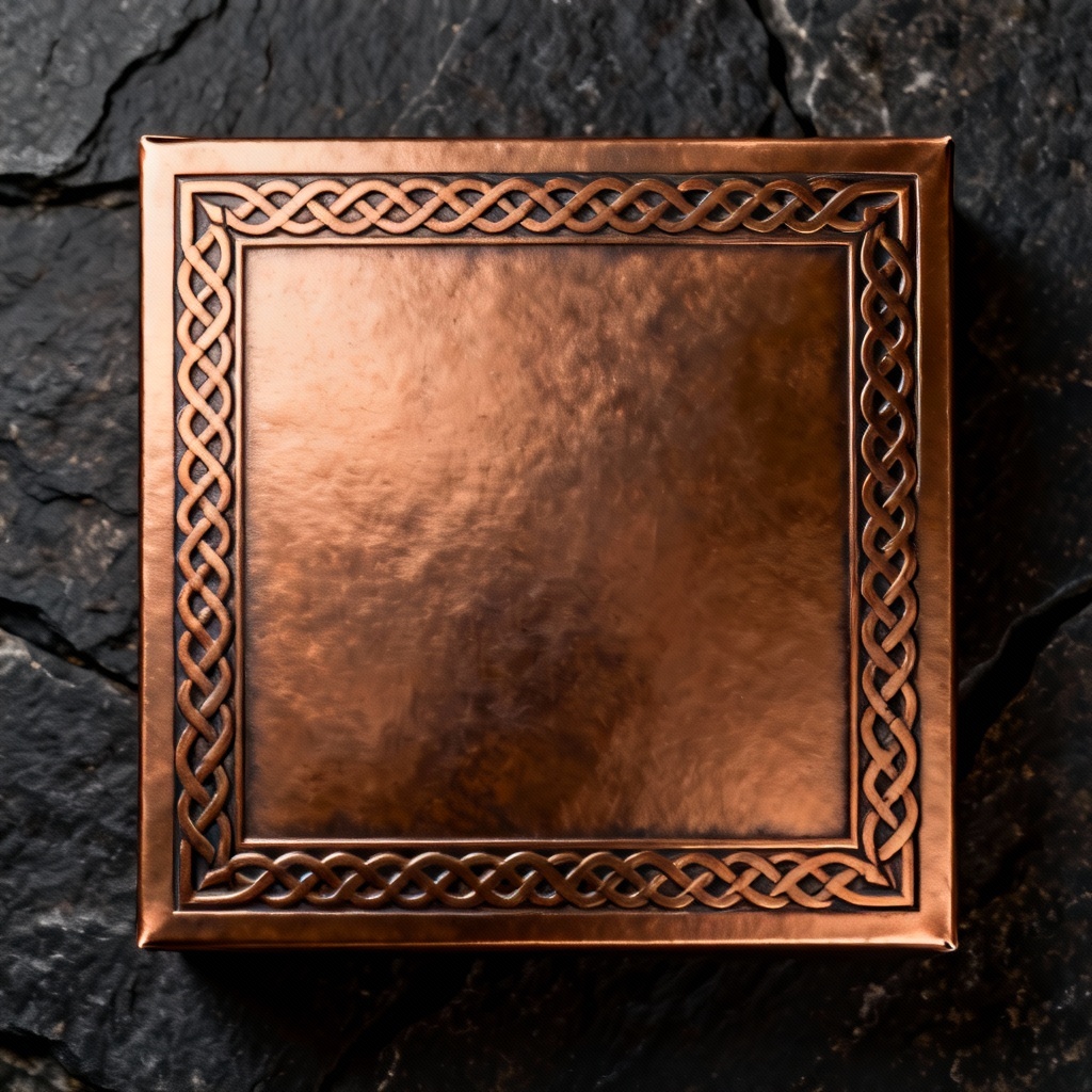 AI Celtic knotwork border in bronze