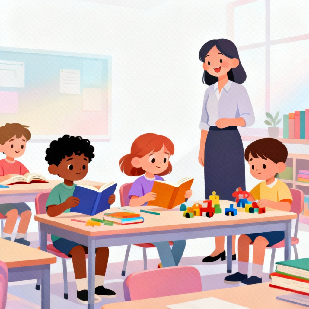 AI child themed classroom illustration