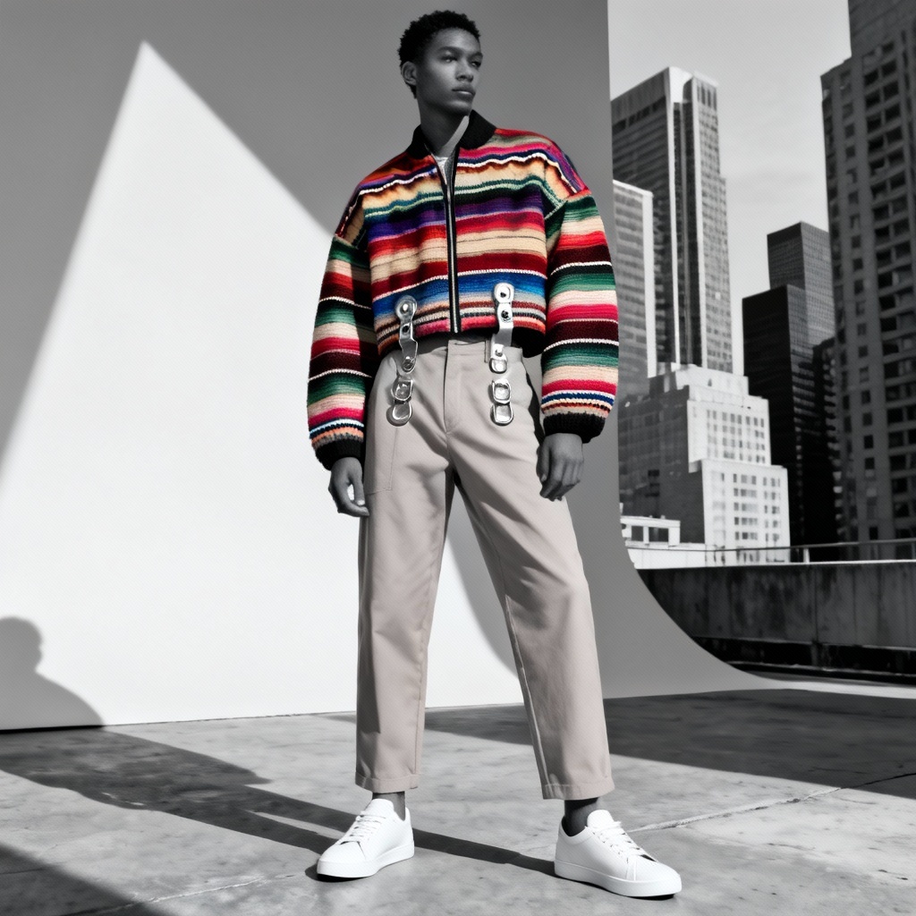 AI modern streetwear inspired by serape patterns