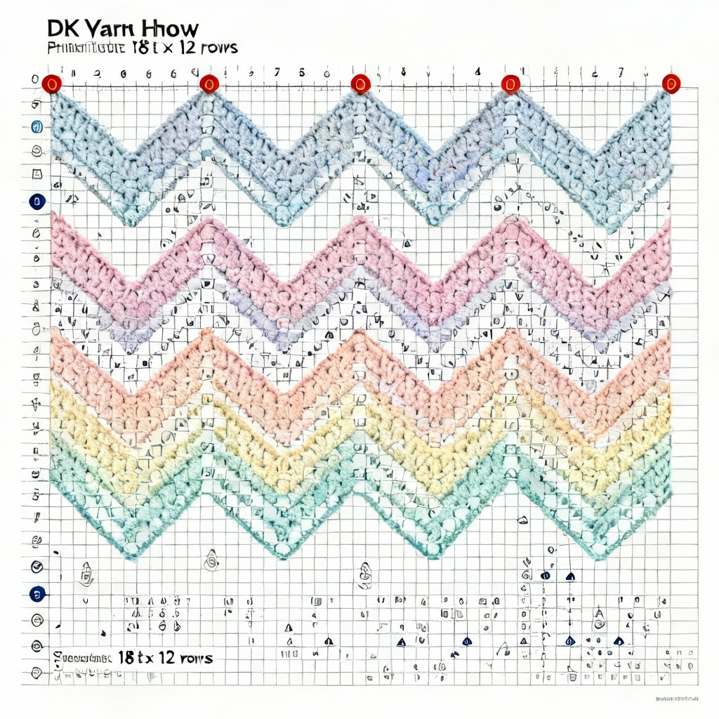 AI crochet chevron throw pattern chart with repeats
