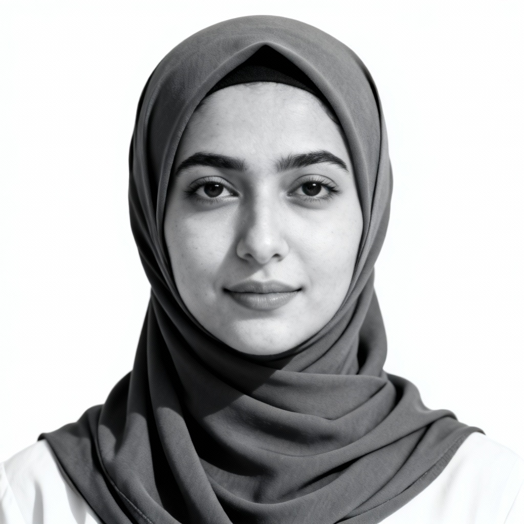 AI admission photo with hijab on white background