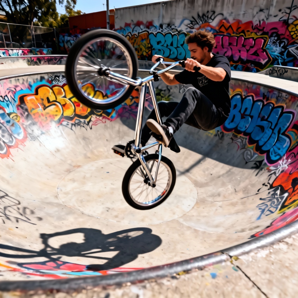 AI BMX bike performing a park trick