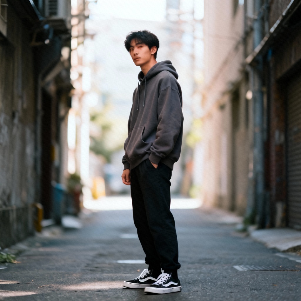 AI casual streetwear male character