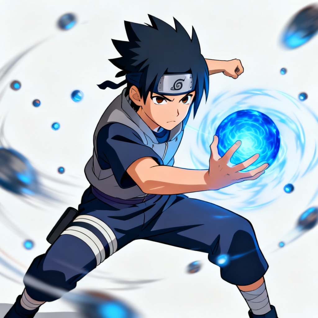 AI Naruto style chakra energy training scene