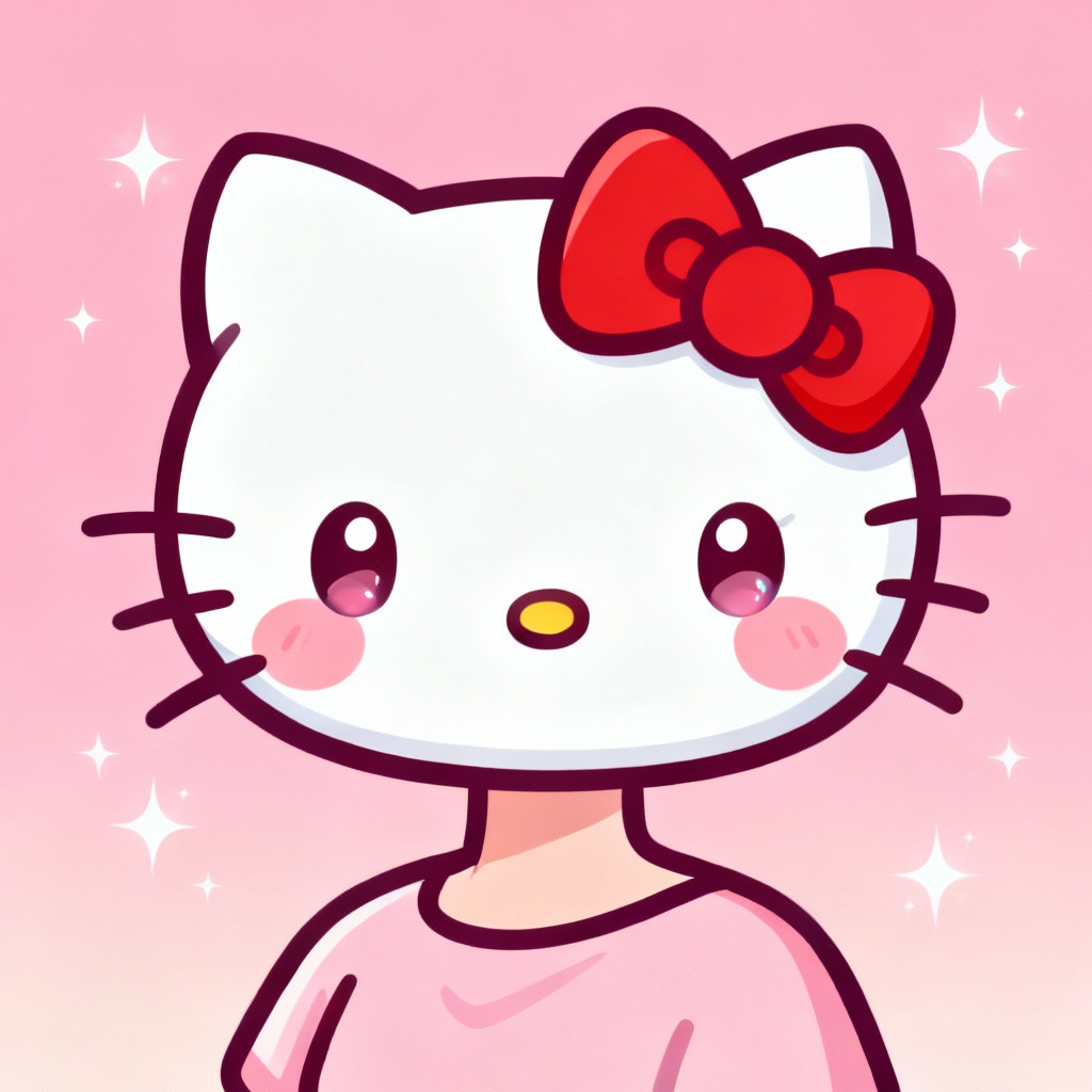 AI Hello Kitty style portrait hero image with pastel bow