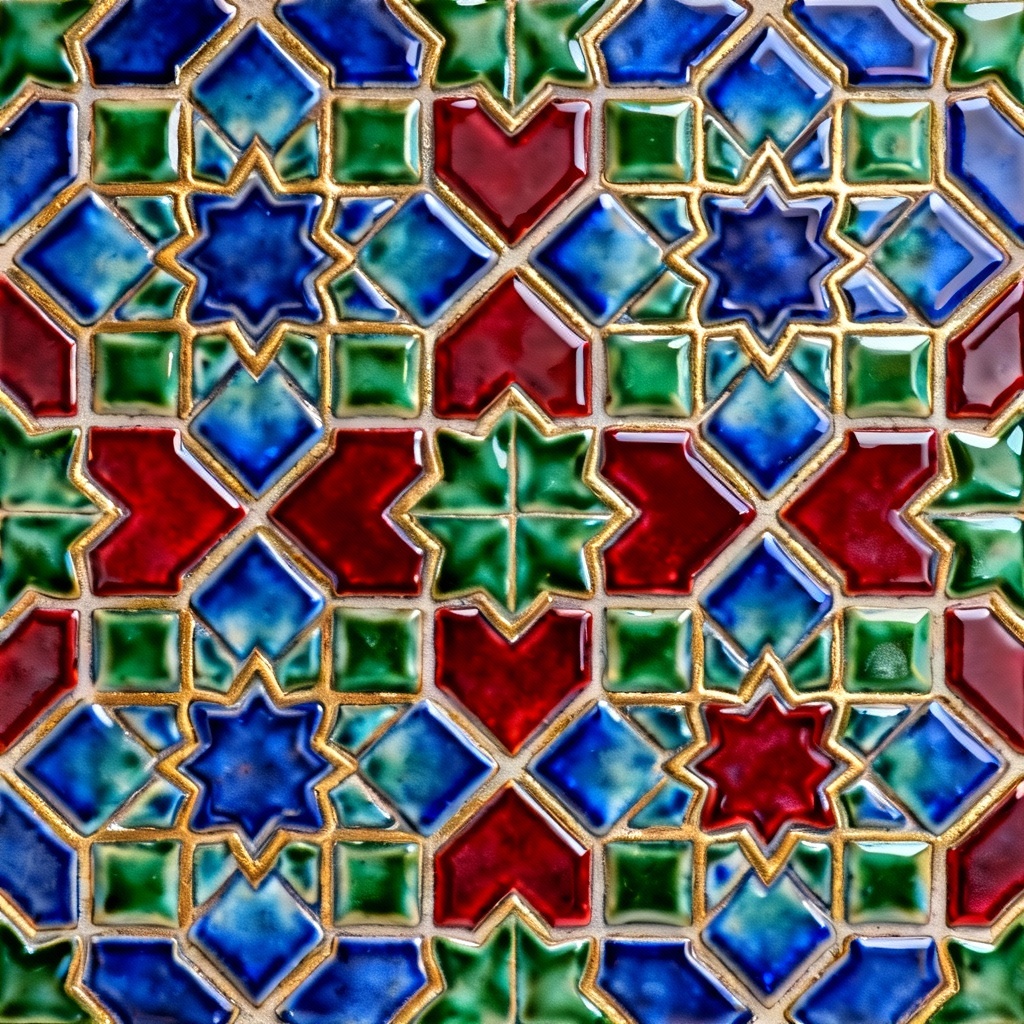 AI colorful Moroccan mosaic pattern