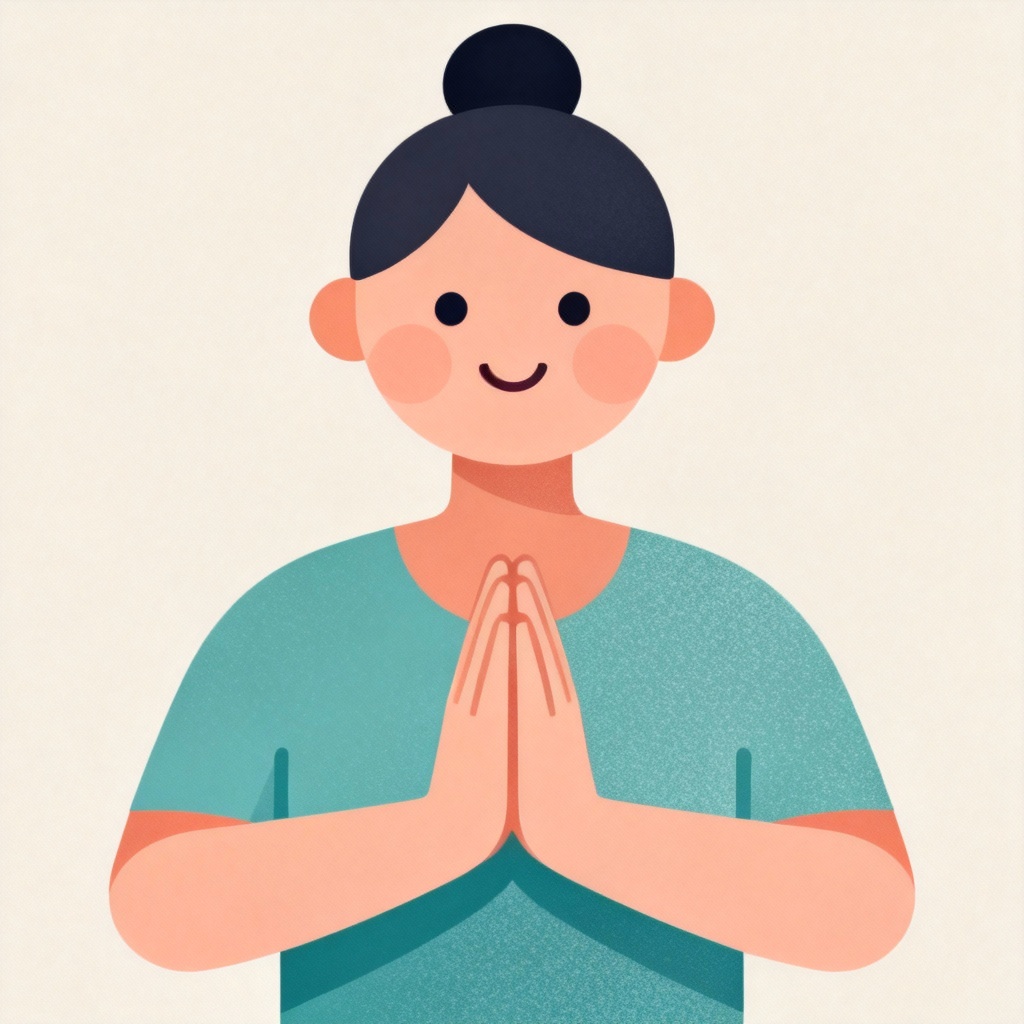 Vector namaste welcoming gesture illustration