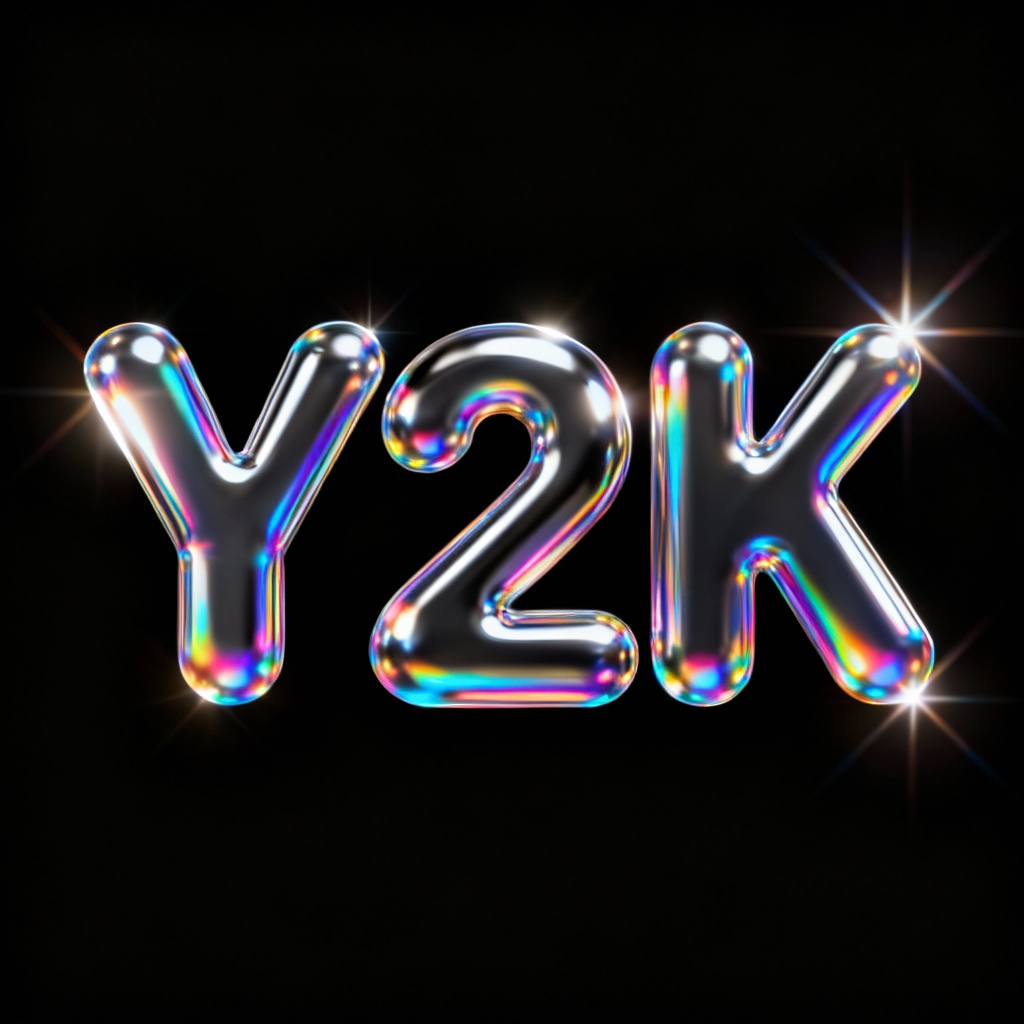 AI Chrome Bubble Y2K Logo