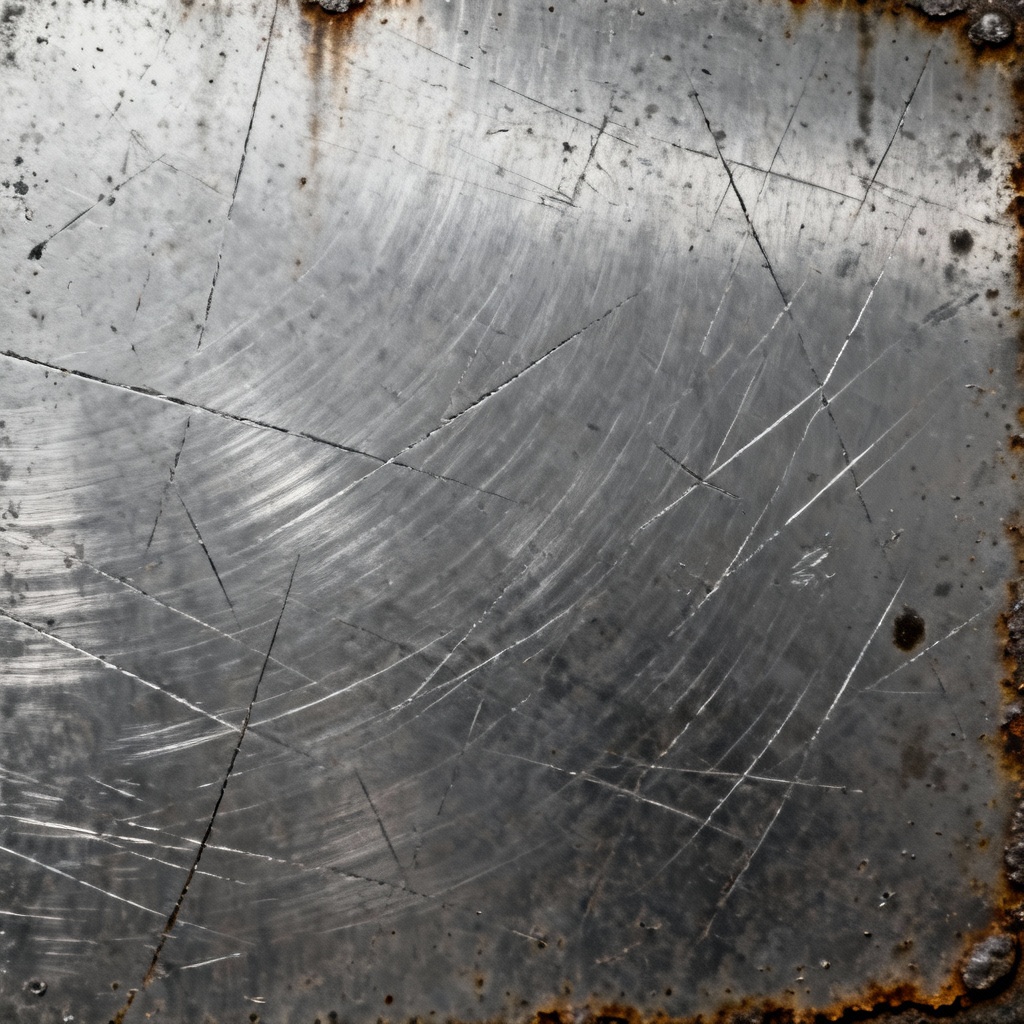 AI scratched steel grunge texture with metallic wear