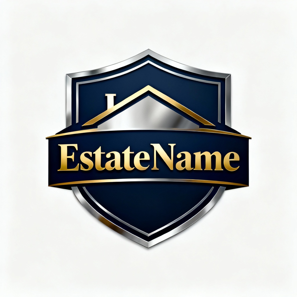 AI real estate badge with roofline emblem