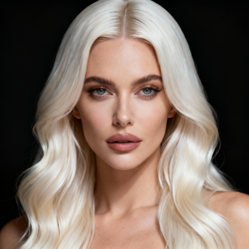 AI platinum blonde waves fashion edit