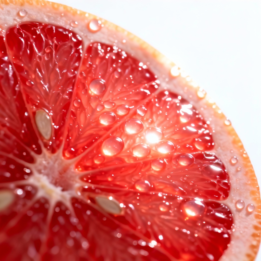 AI macro of ruby red grapefruit slice