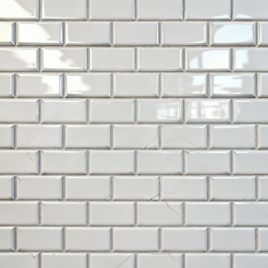 Seamless white subway tile wall texture with grout