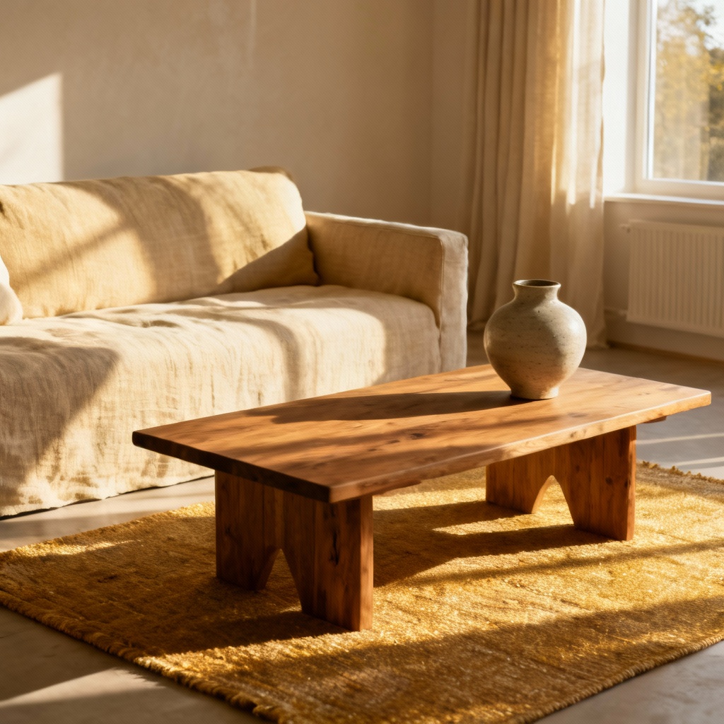 Sunlit living room with soft shadows and lifelike materials