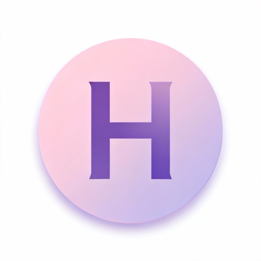 Minimal monogram circle badge in pastel gradient