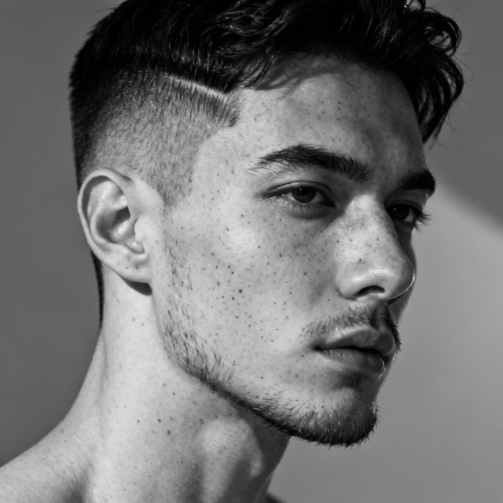 AI textured skin fade men’s haircut
