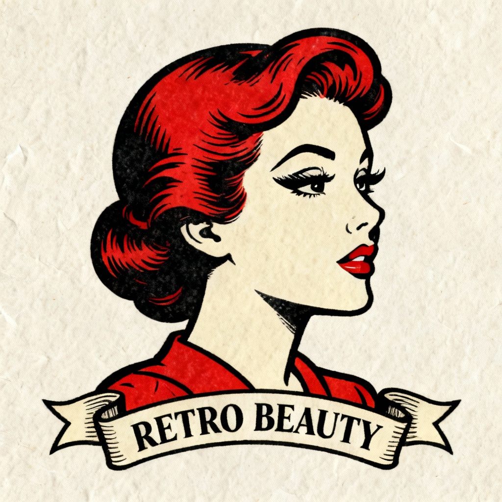 AI classic pinup portrait tattoo flash