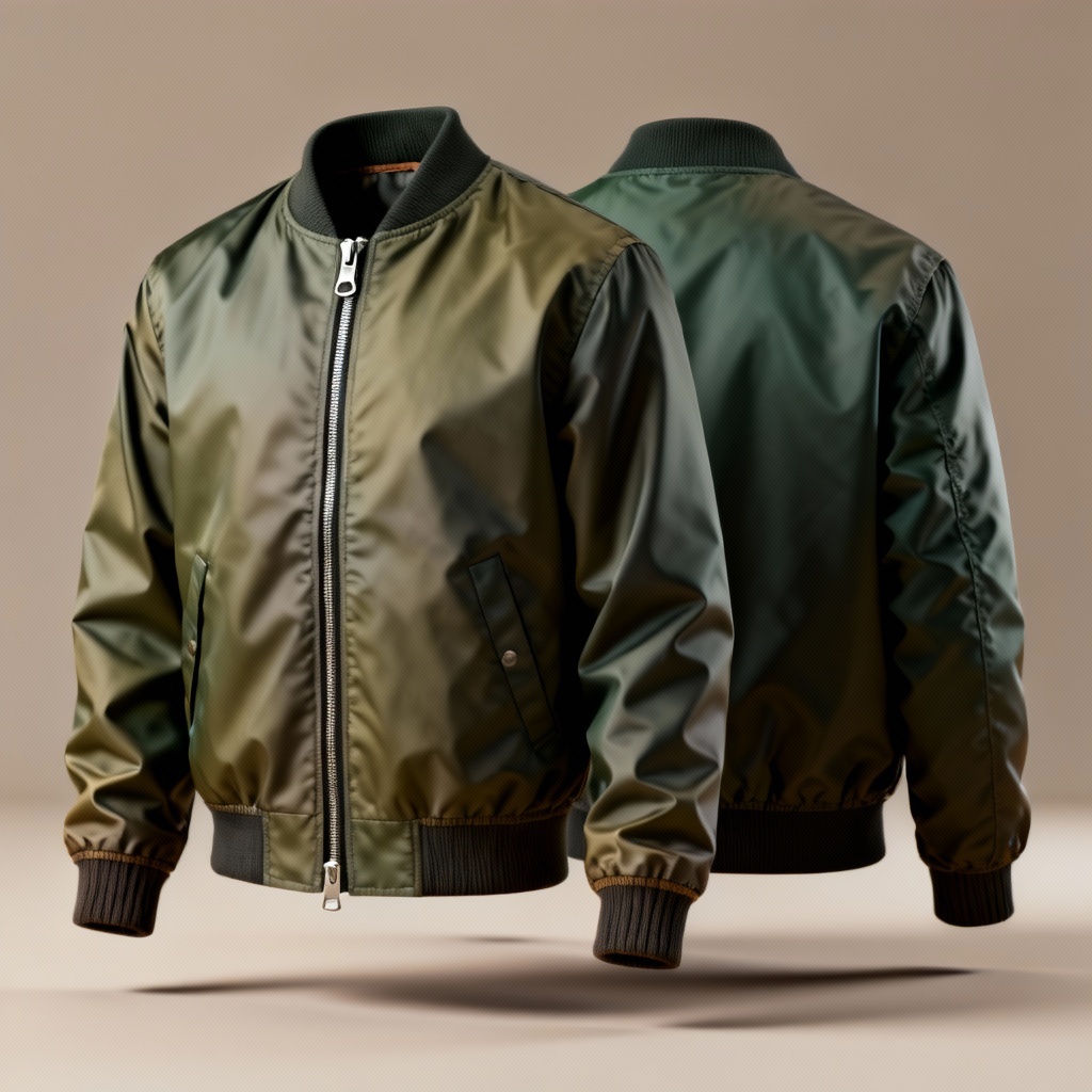 AI jacket generator hero image showing bomber jacket front and back