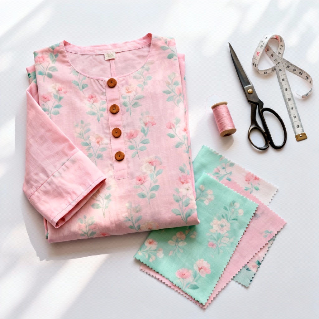 AI Printed Cotton Summer Kurta