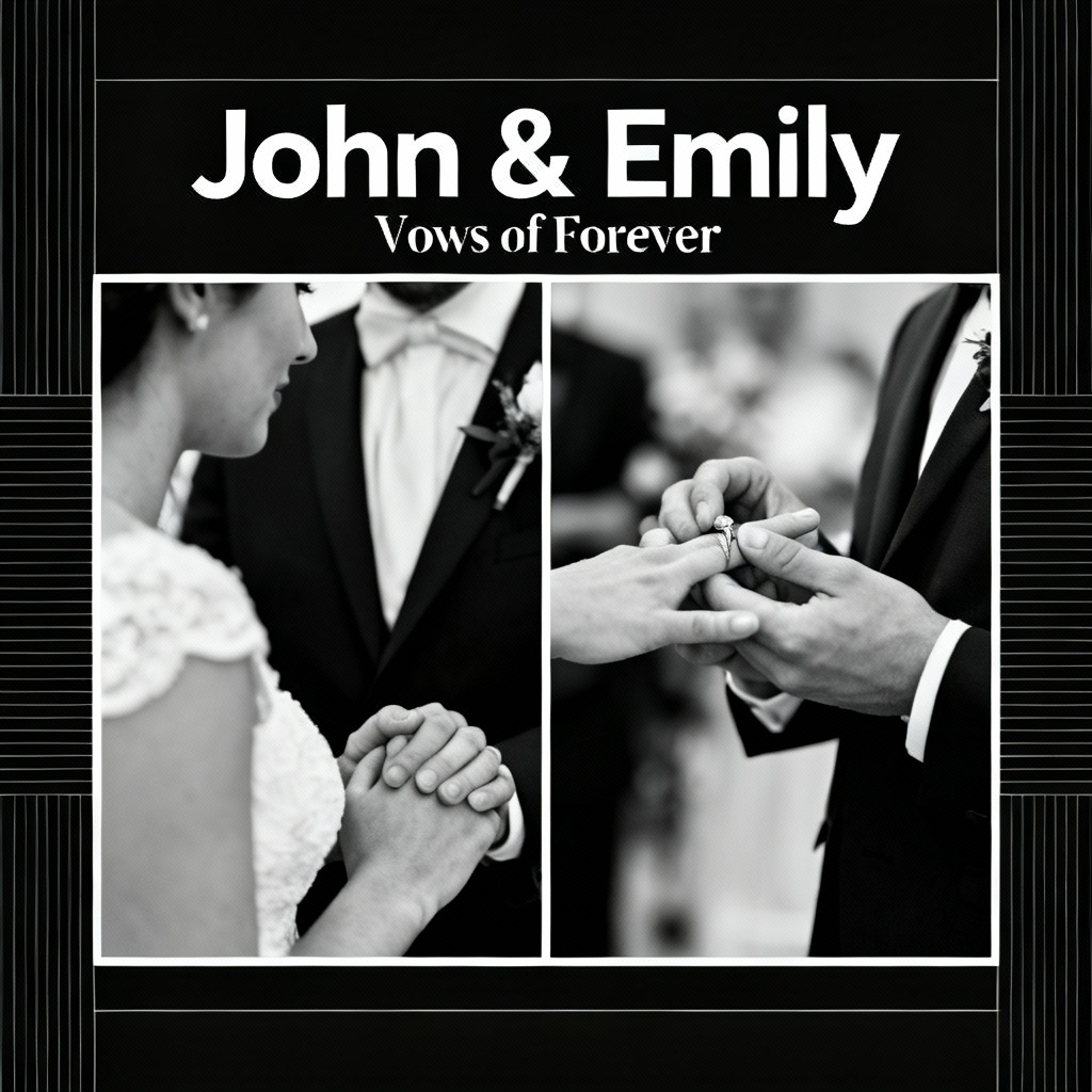 AI Modern Black And White Wedding Editorial Spread