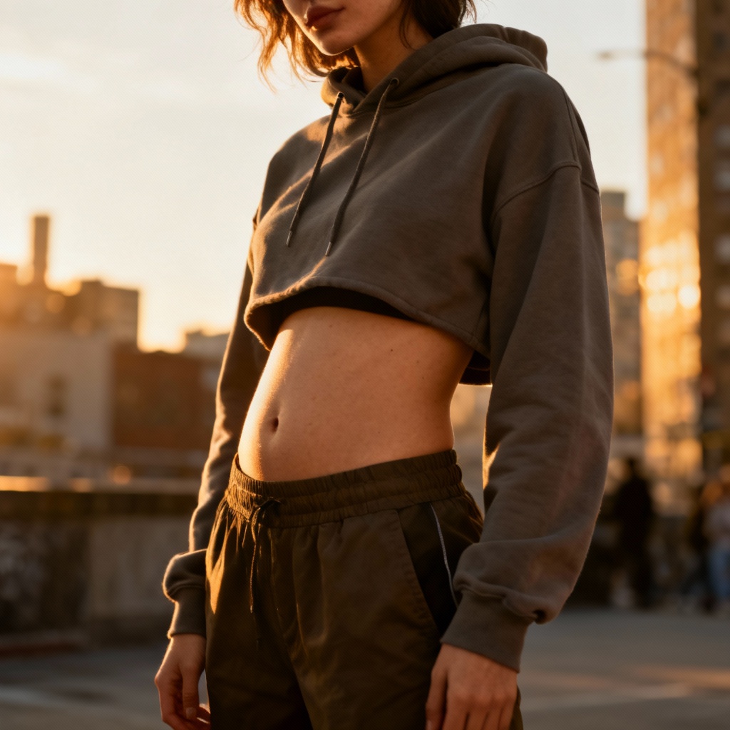 AI fashion crop top waistline look