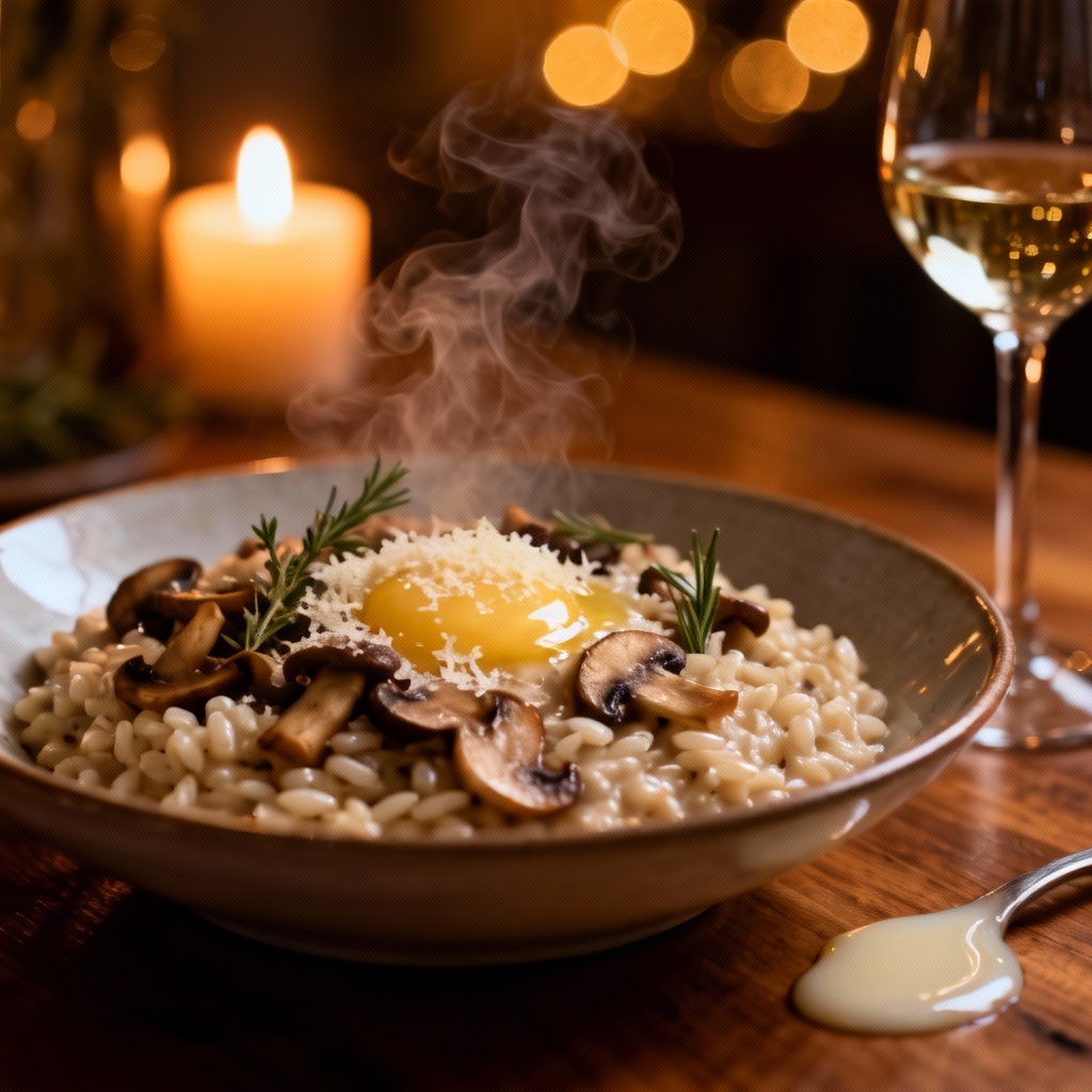 AI Creamy Mushroom Risotto Date Night