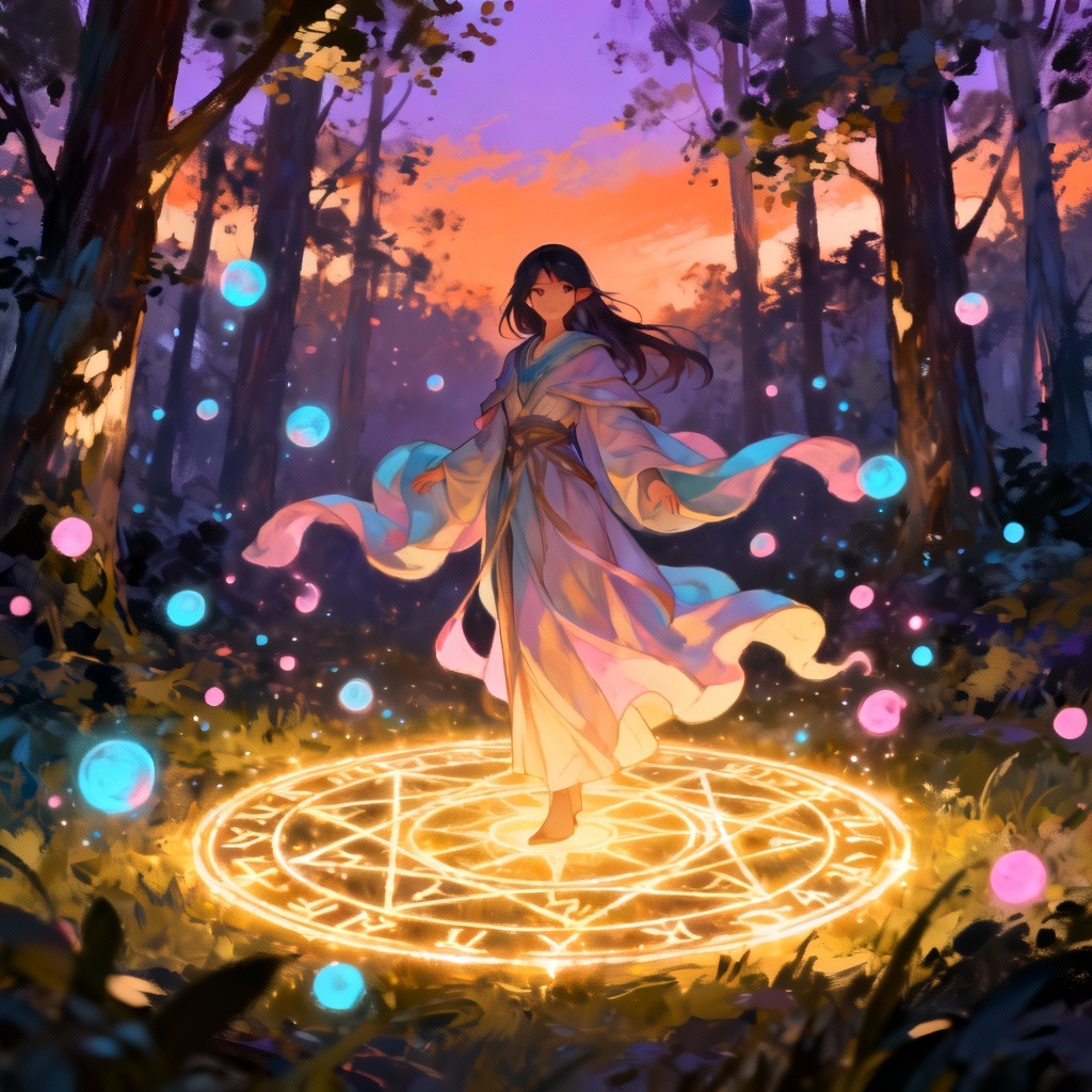 Fantasy mage Mai avatar casting runes