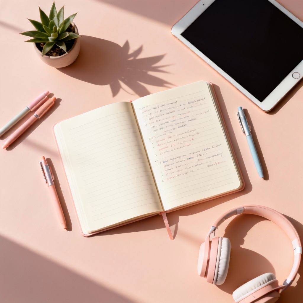 AI Pastel Study Desk Vibe