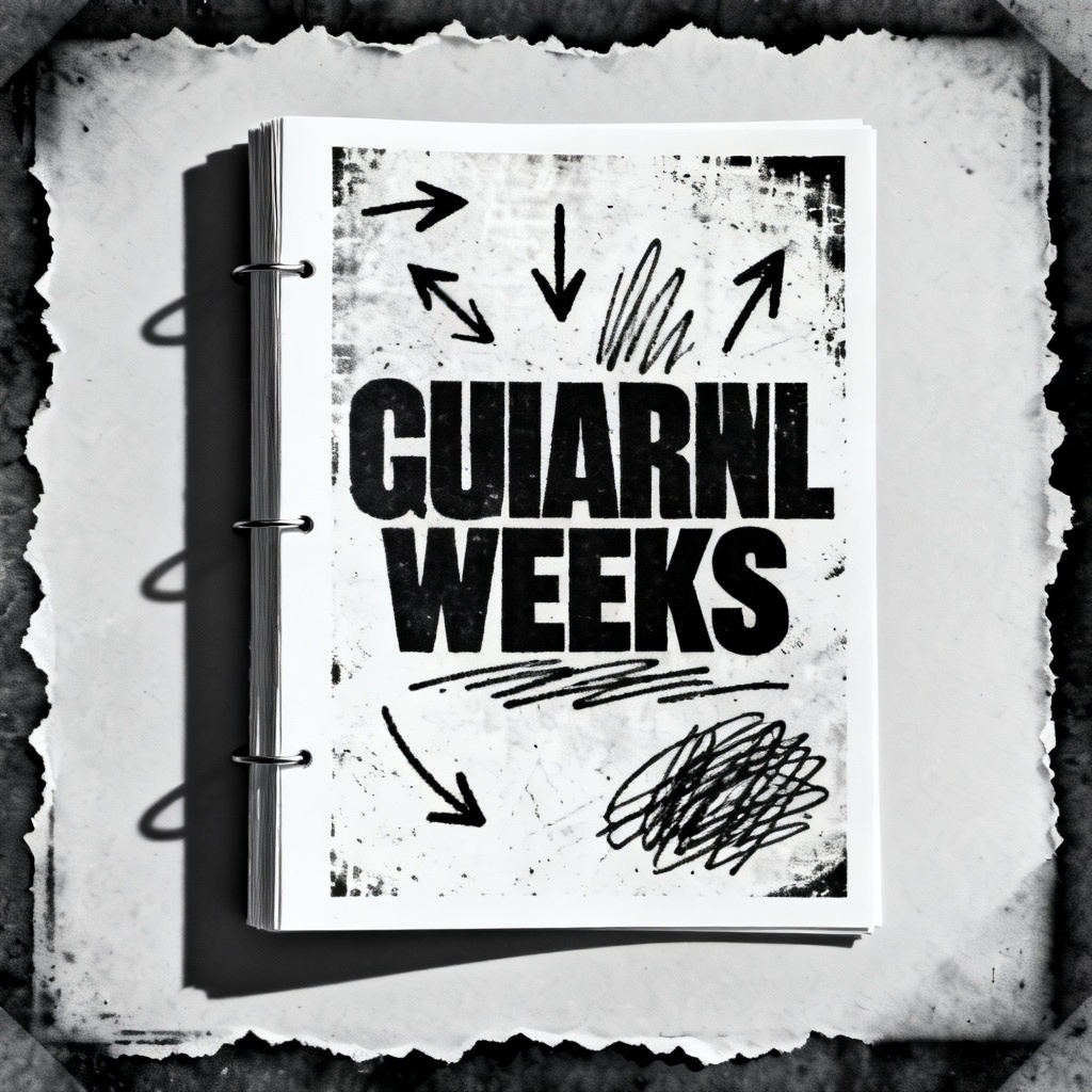 AI black and white noise grunge zine page