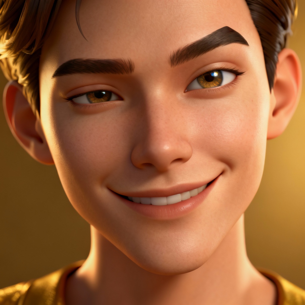 AI 3D stylized character with smirk expression