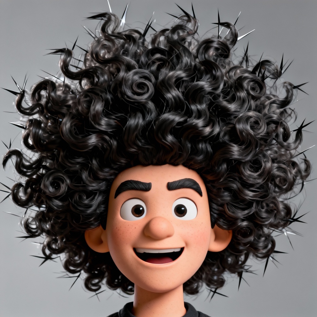 AI exploding perm haircut prank in office setting