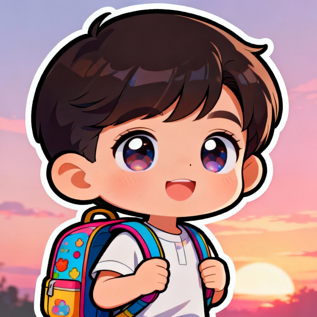 Cartoon chibi kid version of a star look-alike