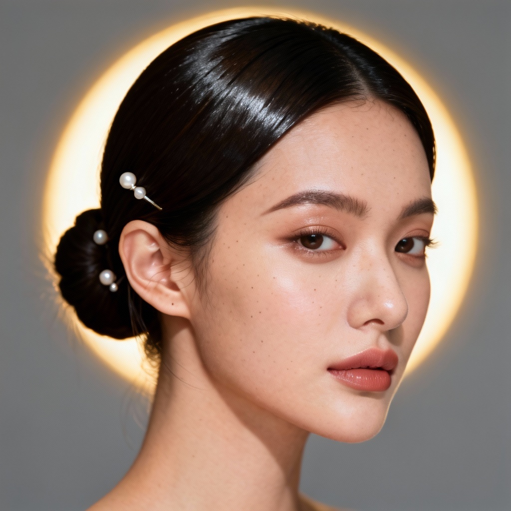 AI Elegant Hair Sleek Low Bun