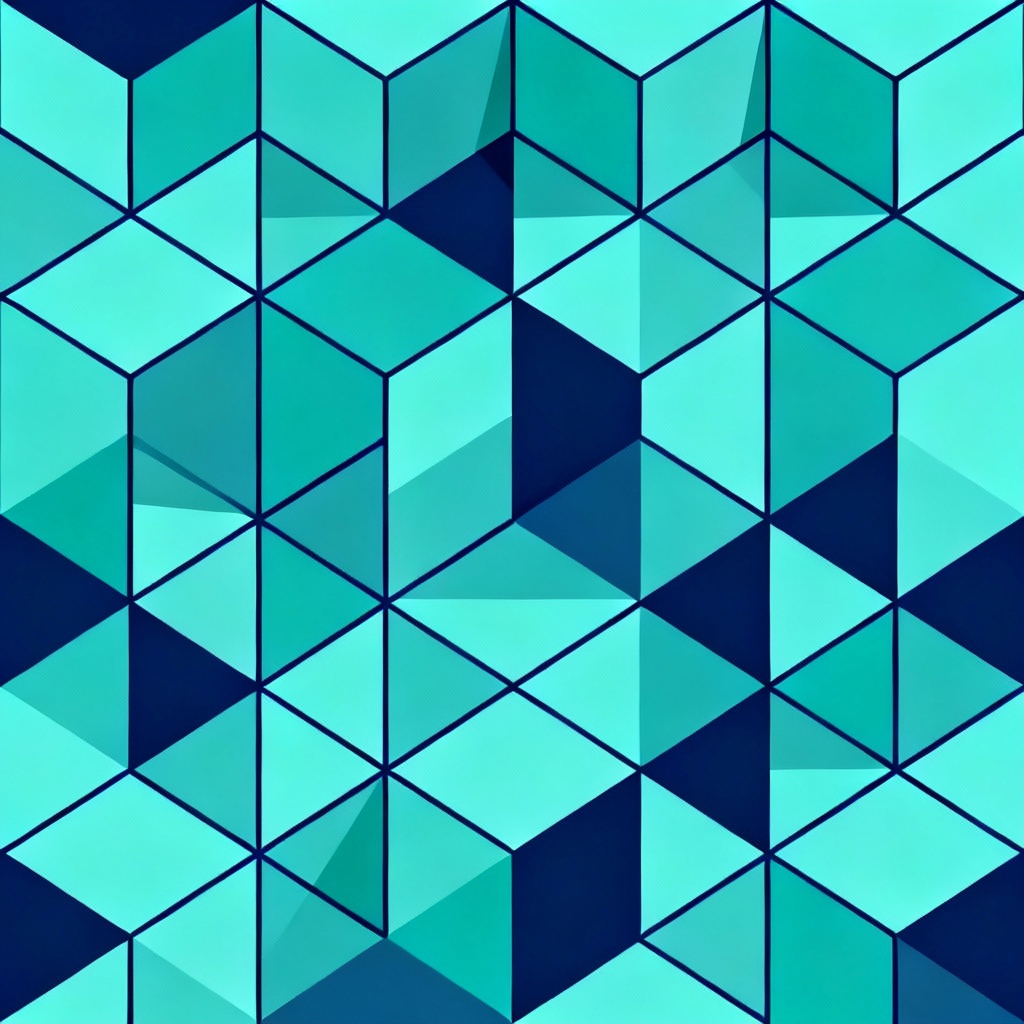 Seamless isometric geometric grid pattern in cool tones