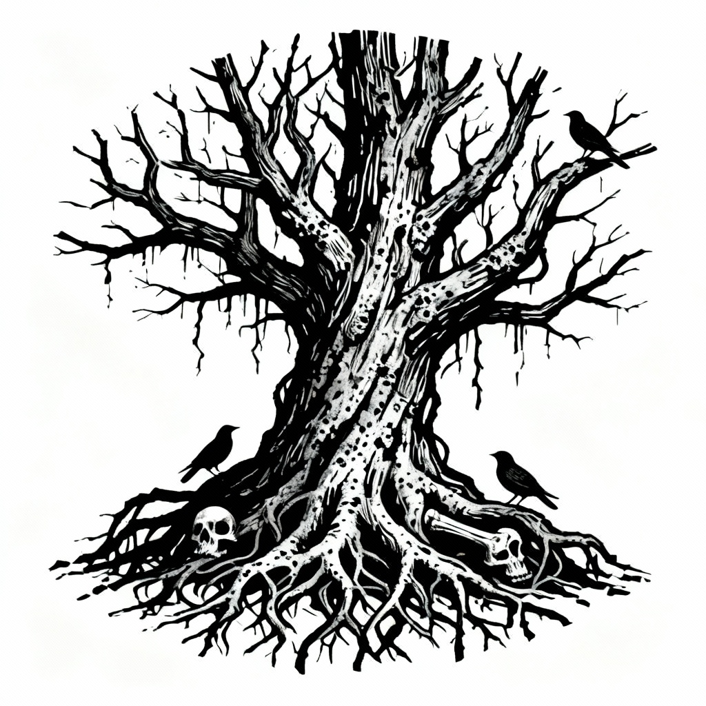 Nature roots style death metal logo