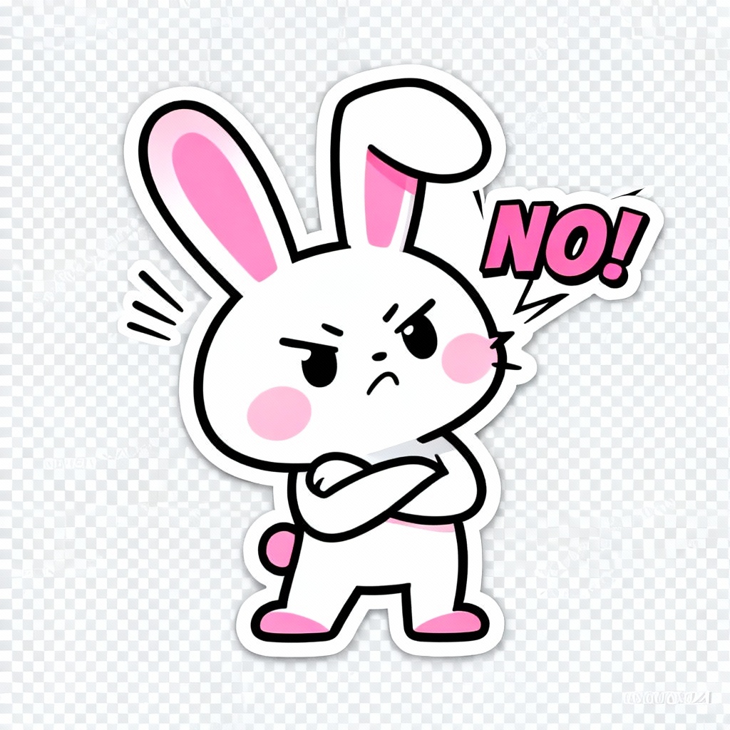 AI LINE sticker bunny with no reaction
