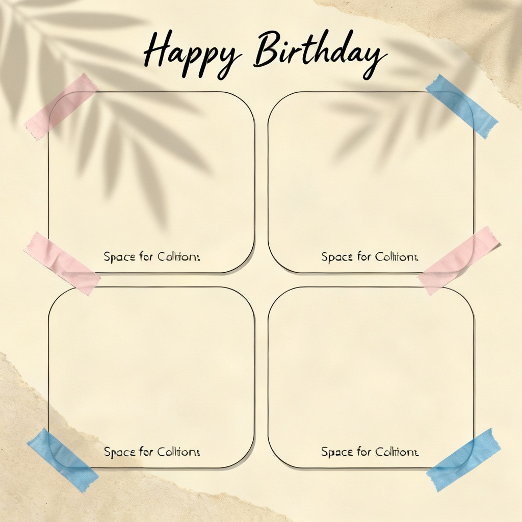 Modern AI birthday collage grid template