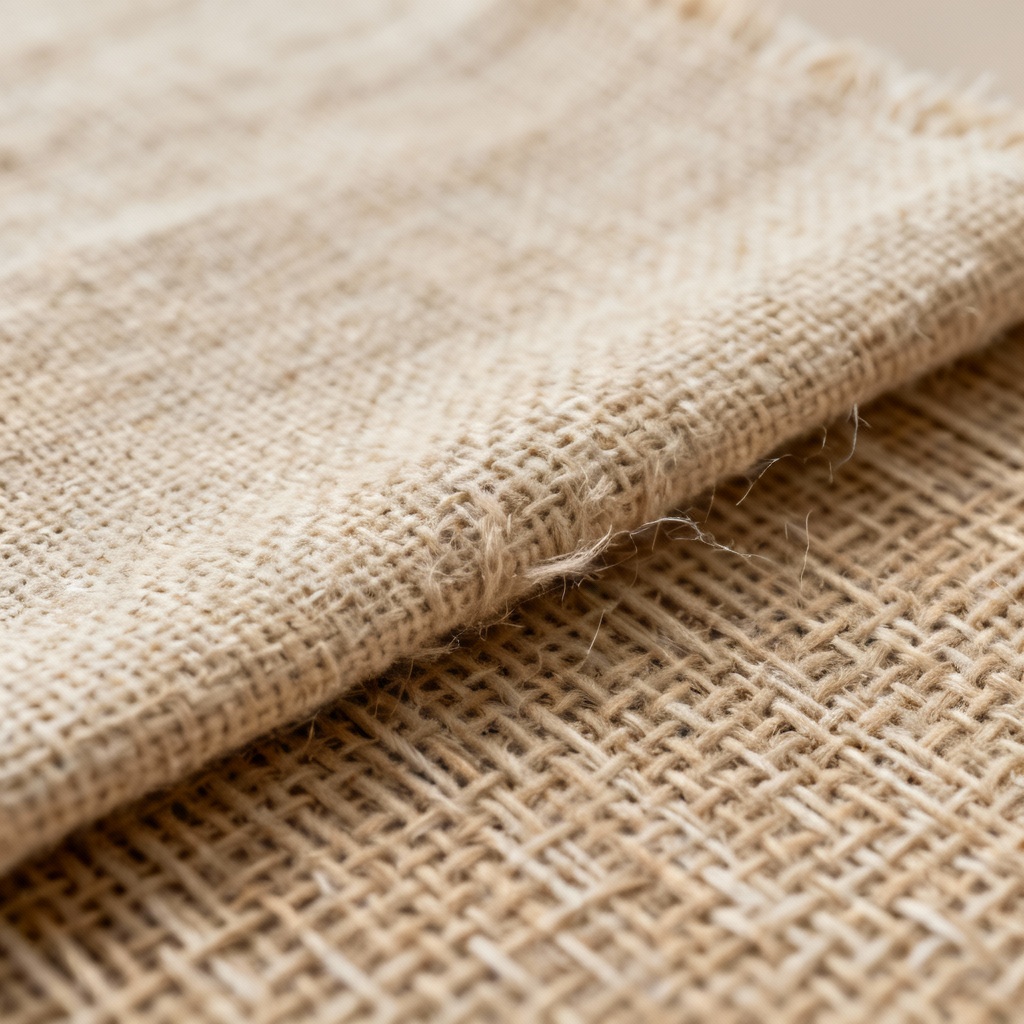 AI woven fabric macro texture with warp and weft