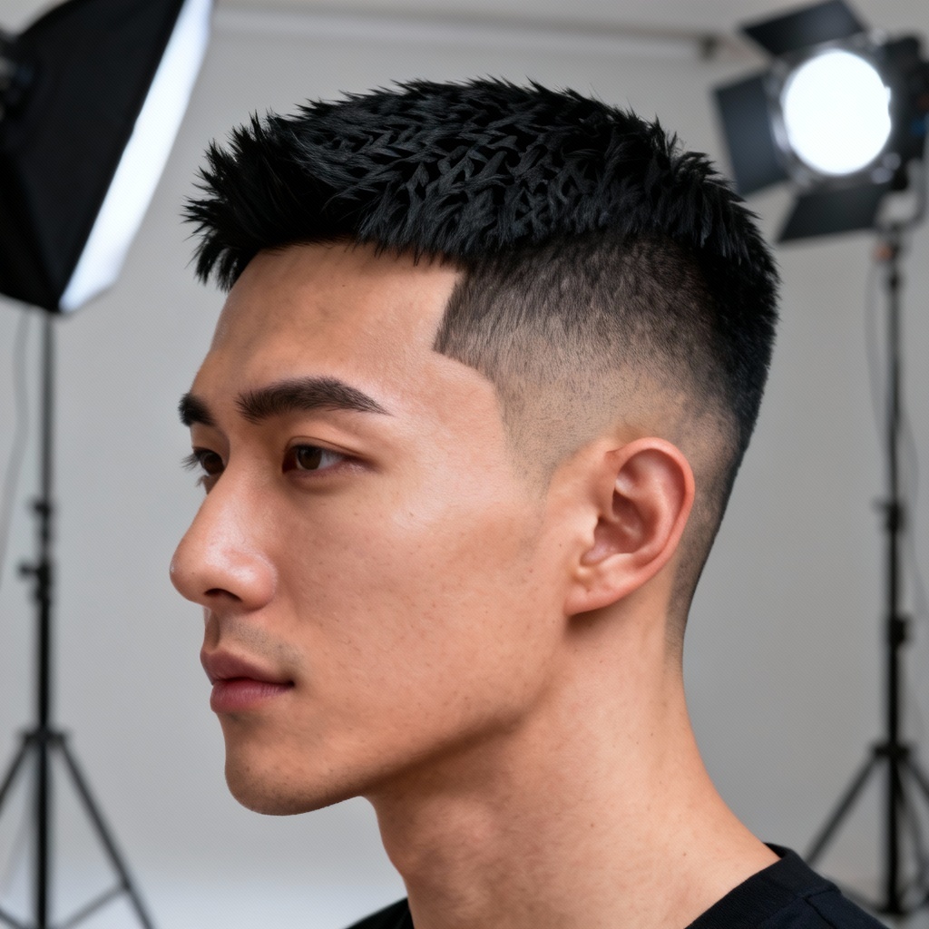 AI men’s mid fade haircut
